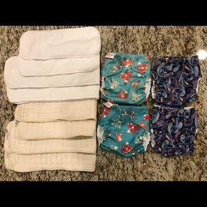 Blueberry one size pocket diapers - LOT of 4